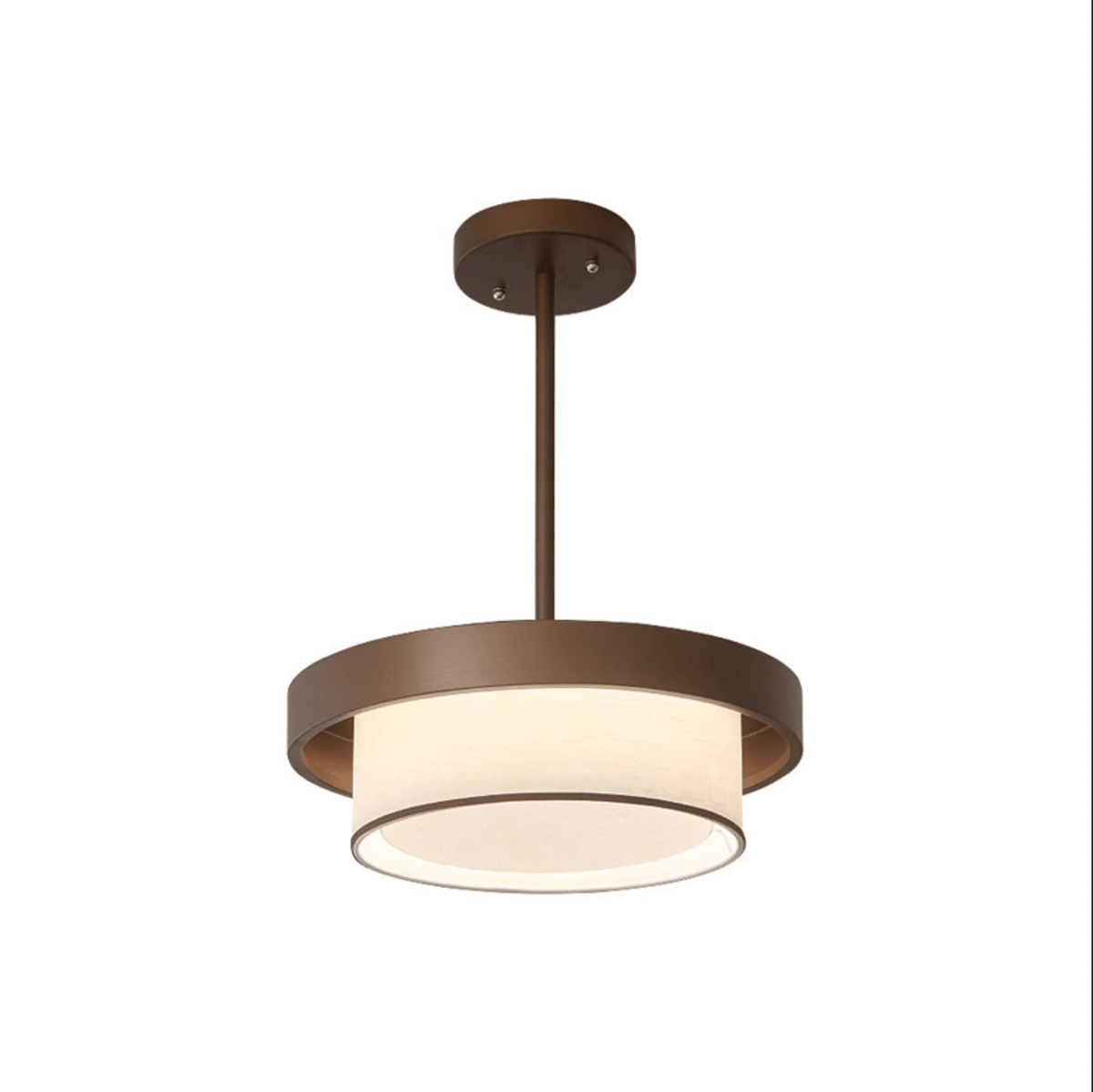 Auralyn Pendant Light – Sculptural Fabric Shade with Bronze Accents