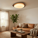 Pebble Flush Mount Ceiling Light with Walnut Grain Finish