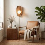 Eivor Plug-in Wall Sconce in Natural Walnut Wood and Glass