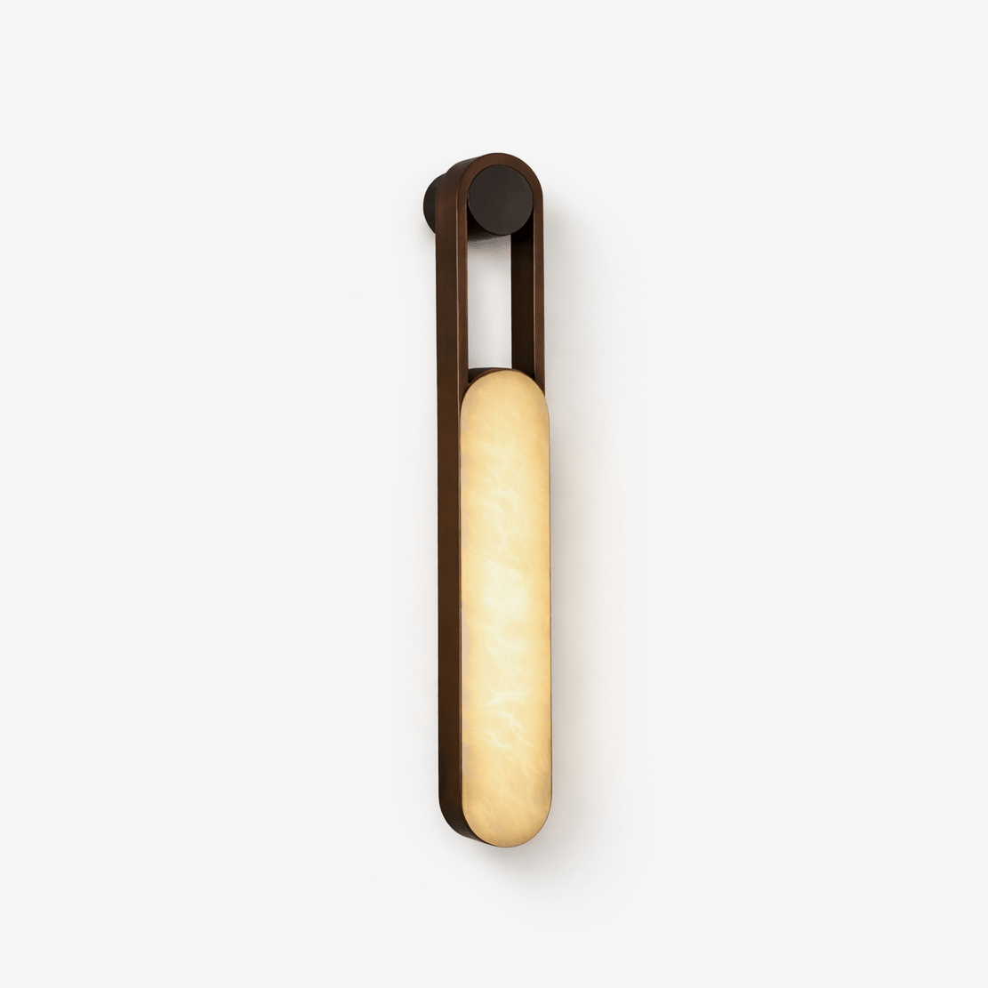 Norix Alabaster Frame Wall Sconce in Black Metal