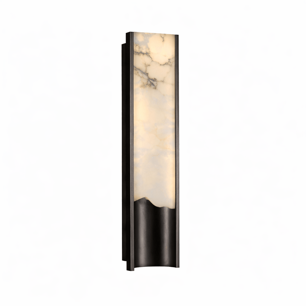 Aurelia Vein Alabaster Wall Sconce in Brass Frame