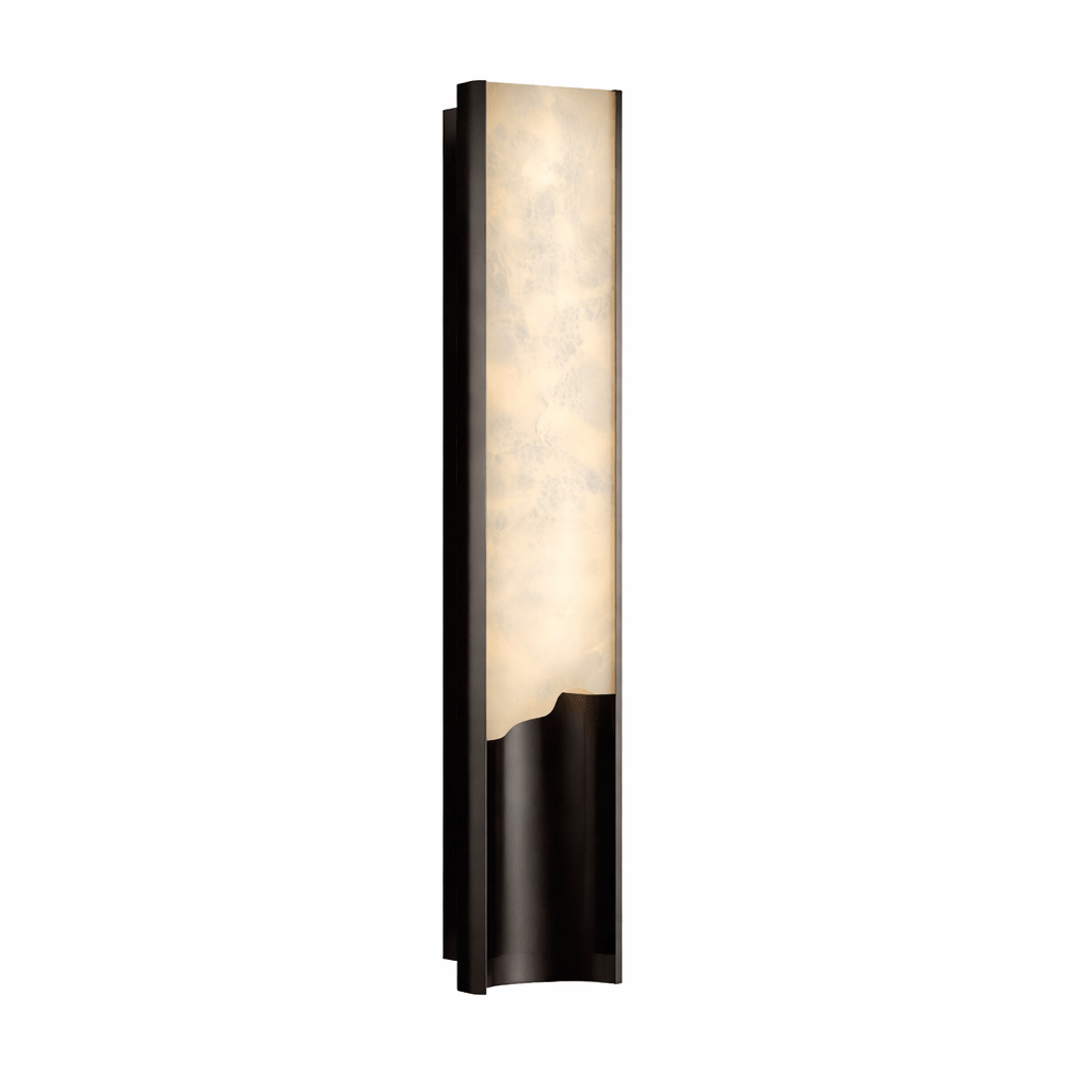 Aurelia Vein Alabaster Wall Sconce in Brass Frame