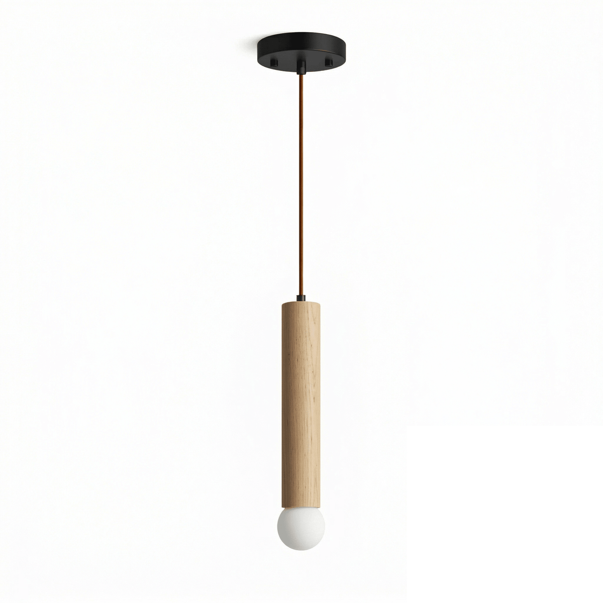 Forma Wood Pendant Lamp – Sculpted Solid Wood, Modern Minimalist Lighting