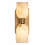 Aurelian Twin Alabaster Wall Sconce in Brass for Modern Interiors