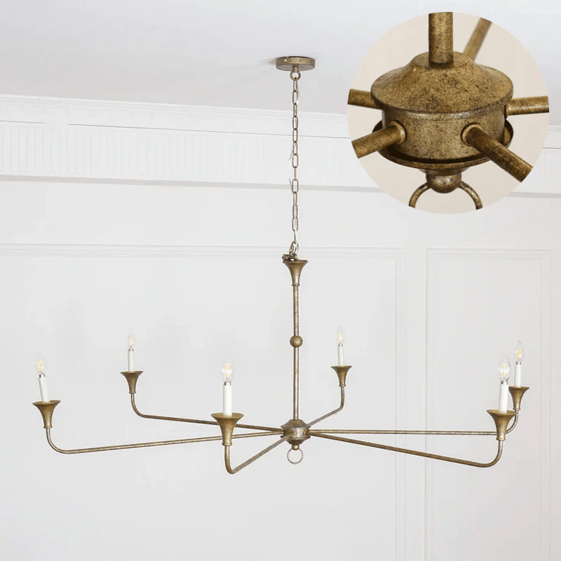 Elara Candle Chandelier – Modern Brass Candelabra Chandelier for Dining Room