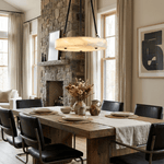 Aurelia Alabaster Disc Pendant Light – Modern LED Hanging Lamp for Dining Room & Kitchen