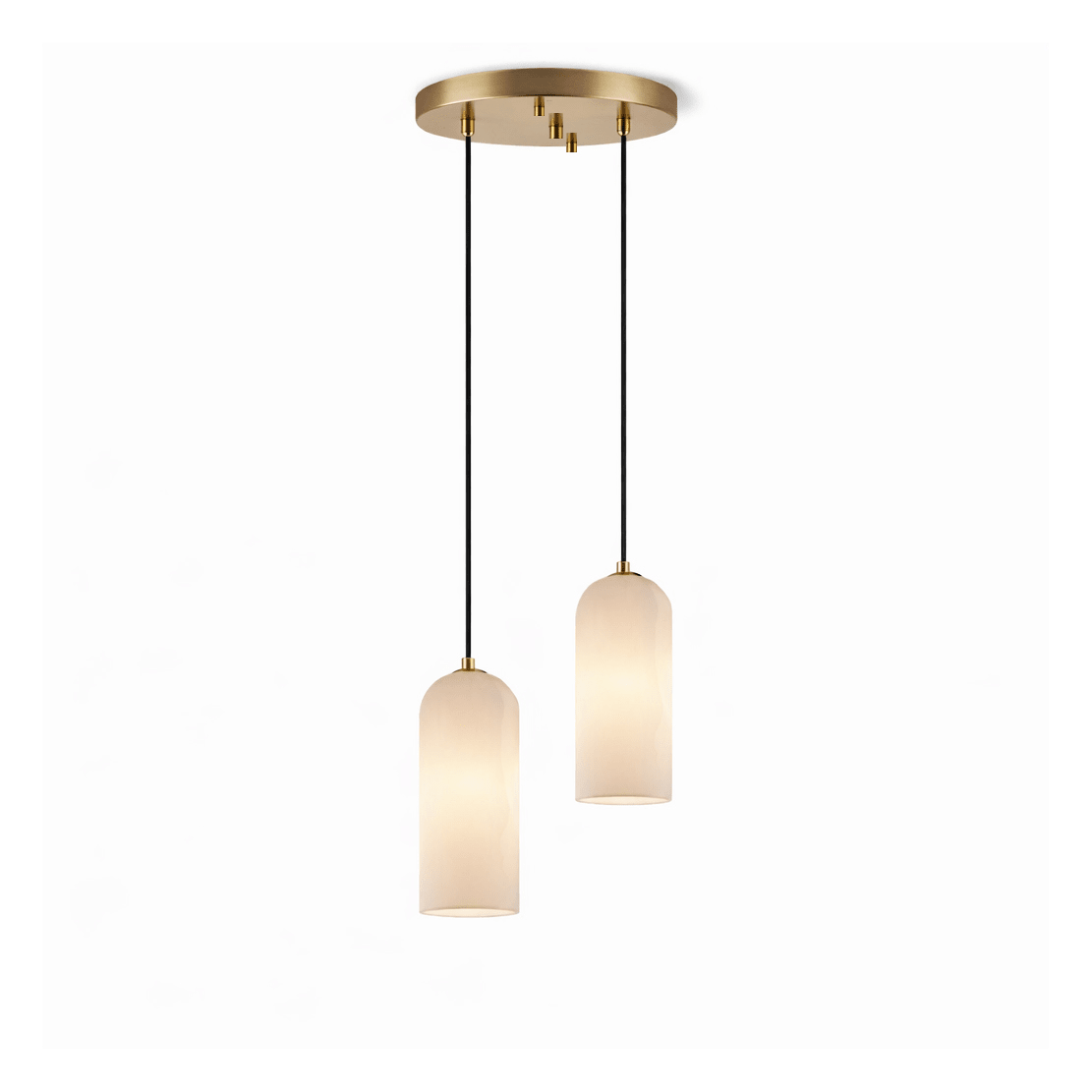 Monty Alabaster Pendant Light in Brass with Braided Cord