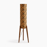 Terra Ink Column Floor Lamp – Sculptural Wooden Tripod Floor Light