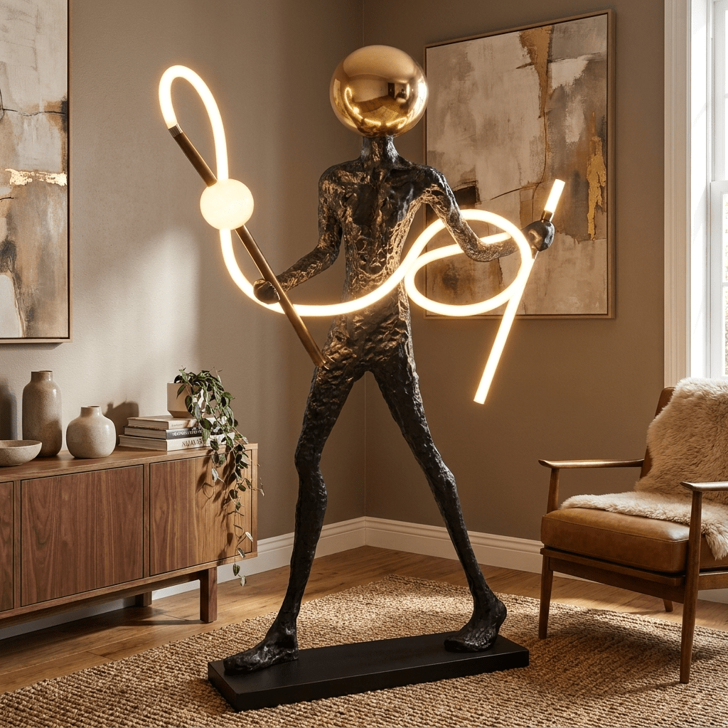 Luminous Voyager Sculpture Floor Lamp with LED Illumination