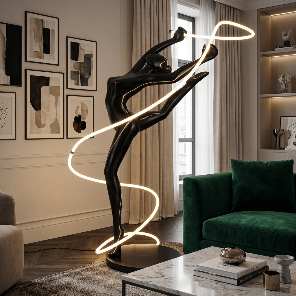 Aurelia Ribbon Dancer Sculptural LED Floor Lamp