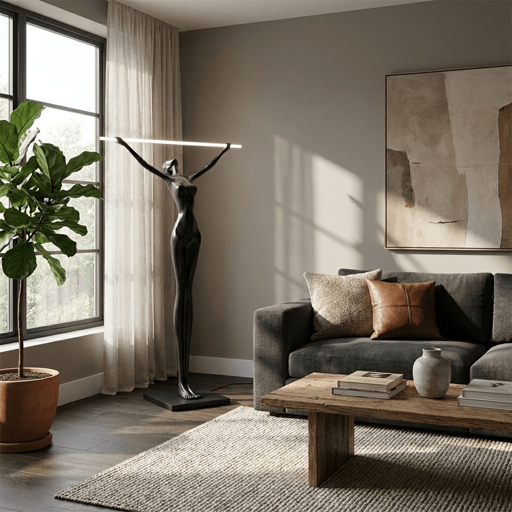Ascend Sculptural Floor Lamp with Integrated LED Light