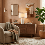 Orvane Minimalist Table Lamp with Marble Base and Fabric Shade