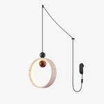 Orvion Swag Pendant Light in Yellow Travertine with Marble Accents