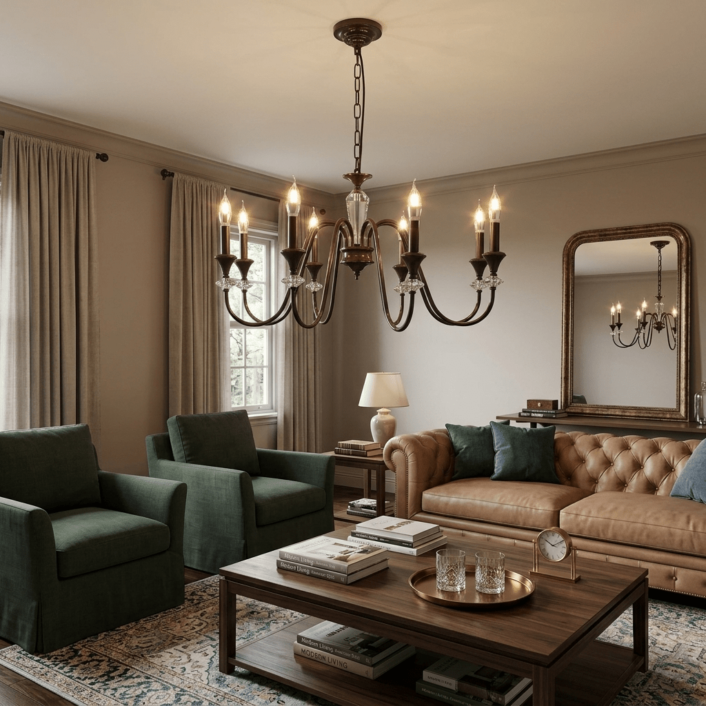Noir Candelabra Chandelier — Modern Matte Black Glass Chandelier for Dining Room and Living Room