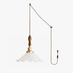 Flower Petals Swag Pendant Light — Brass & Glass Modern Hanging Lamp