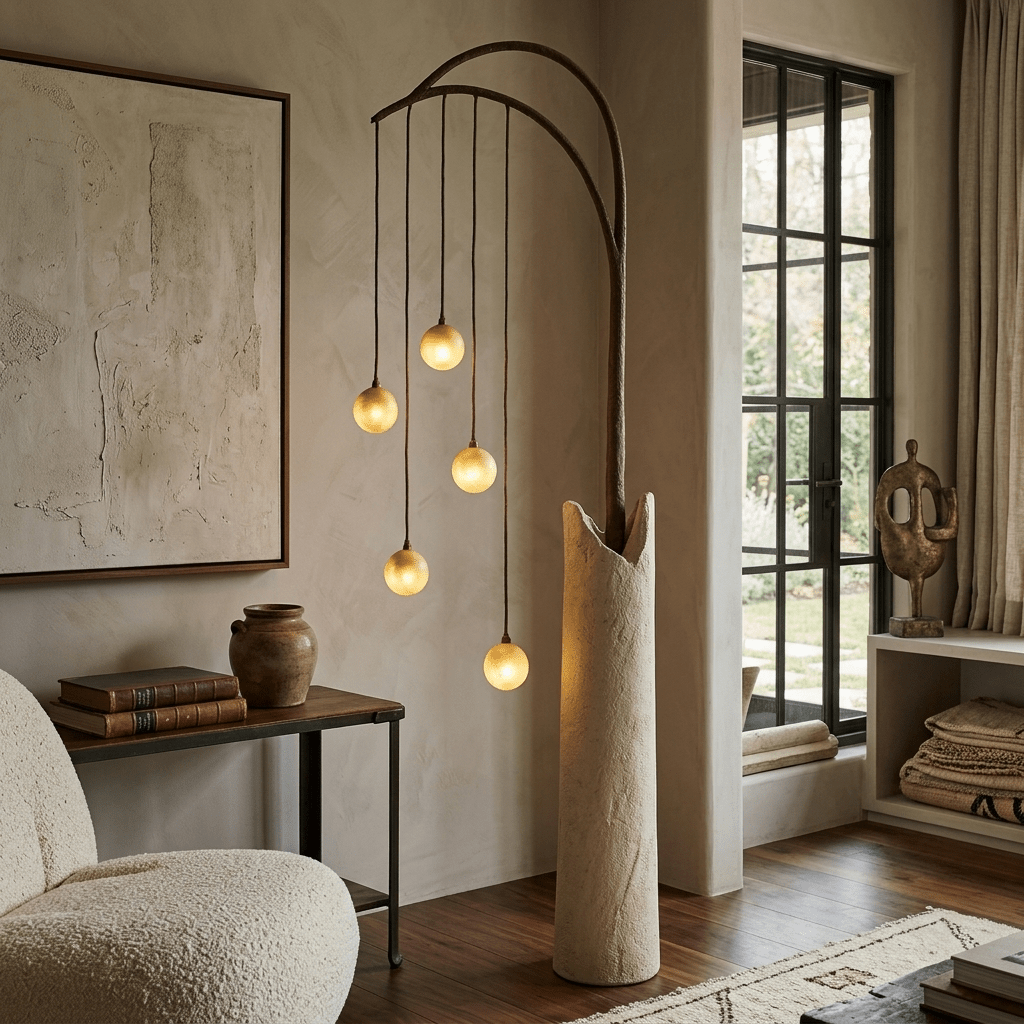 Willow Glow Sculptural Floor Lamp with Organic Form