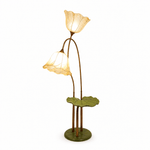 Lotus Bloom Floor Lamp with Leaf Table – Modern Designer Lighting for Living Room & Bedroom