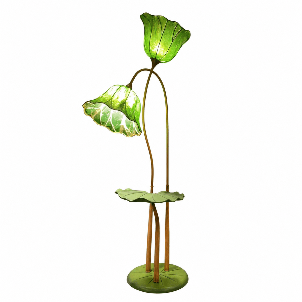 Lotus Bloom Floor Lamp with Leaf Table – Modern Designer Lighting for Living Room & Bedroom
