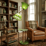 Lotus Bloom Floor Lamp with Leaf Table – Modern Designer Lighting for Living Room & Bedroom