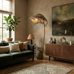 Linen Canopy Floor Lamp – Modern Natural Lighting for Living Spaces
