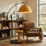 Arc Floor Lamp with Side Table – Modern Sculptural Lighting