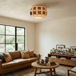 Patchwork Quilt Fabric Drum Ceiling Light for Bedroom and Living Room
