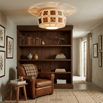 Patchwork Quilt Fabric Drum Ceiling Light for Bedroom and Living Room