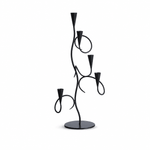 Iron Vine Sculptural Candle Holder – Modern Black Metal Centerpiece