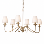 Sculpted Candle Chandelier in Antique Brass, Matte Black, or Brushed Nickel