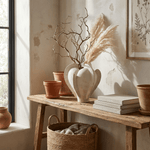 Magnolia Bloom Hand-Thrown Stoneware Sculptural Vase for Modern Interiors