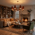 Orlan Walnut Brass Velvet Chandelier for Dining Room