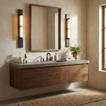 Columnar Alabaster Wall Sconce in Bronze Brass