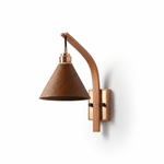 Camber Arc Wall Sconce — Sculpted Wood & Brass Wall Light