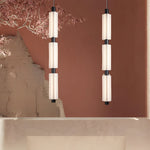 1 2 3 Heads Acrylic Cylinder Pendant Lights Modern Hanging Lamp In Gold Black
