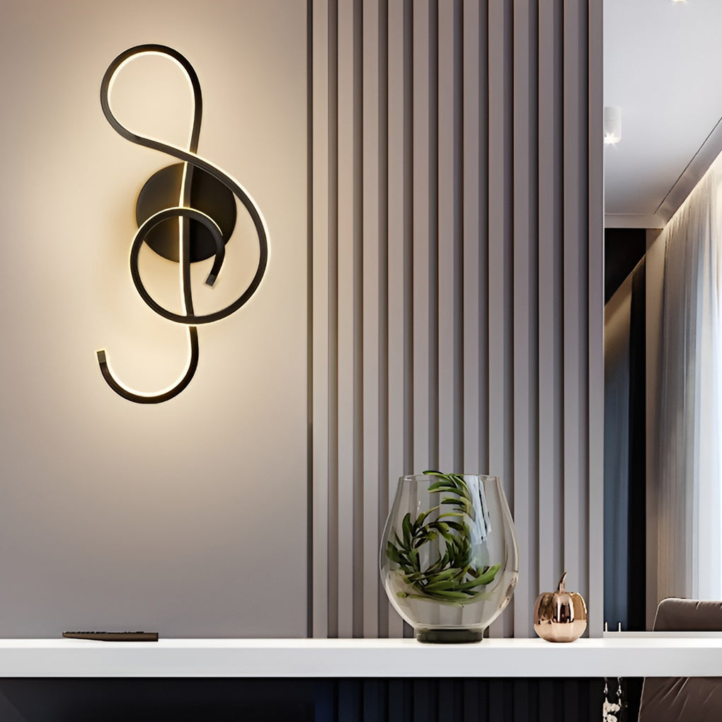 Musical Note Shaped Electroplated Wall Sconce