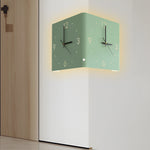 Square Metal Silent Backlit Led Corner Wall Clock Modern Wall Decor