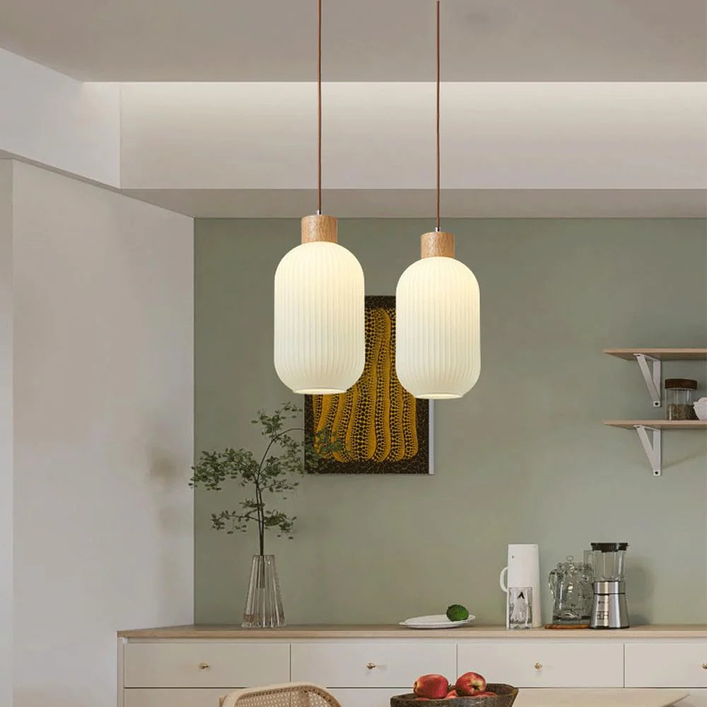 Antique Lantern Style Glass Pendant Lamp