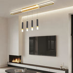 Long Circular Three Step Dimming Led Modern Ceiling Light Fixture Hanging Lamp
