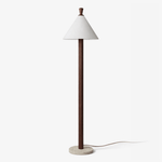 Sorrel Cone Floor Lamp – Modern Wood & Travertine Sculptural Lighting