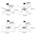 Modern Stepless Dimming Long Strip Sputnik Led Chandelier Gold Black Gold