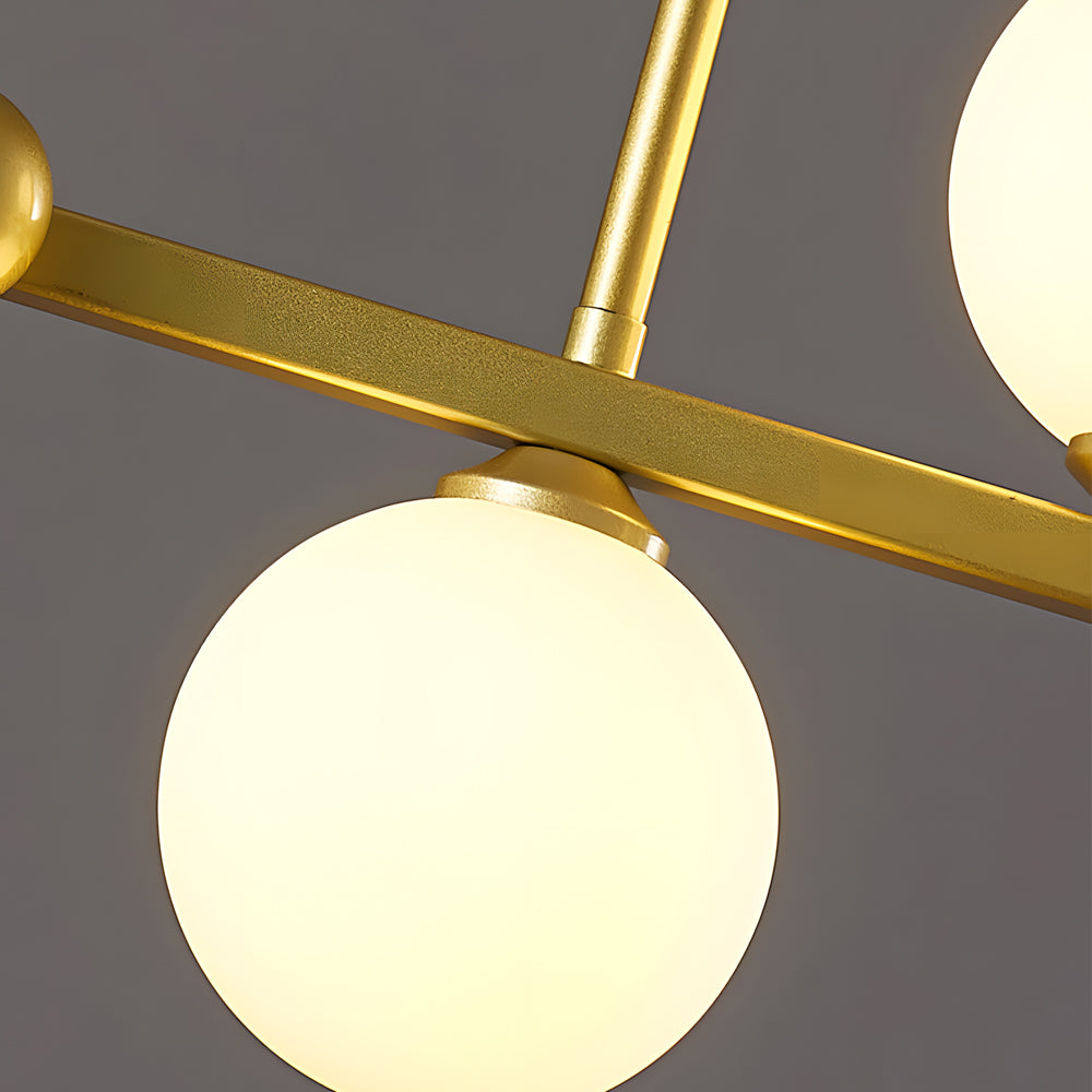 6 8 Light 3Step Dimming Glass Ball Led Long Dining Room Chandelier