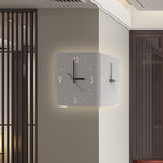 Square Metal Silent Backlit Led Corner Wall Clock Modern Wall Decor