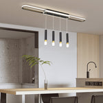 Long Circular Three Step Dimming Led Modern Ceiling Light Fixture Hanging Lamp