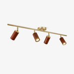 Rowan Ceiling Light in Walnut and Brass, Modern Track Lighting