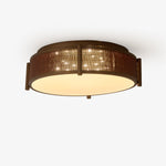 Celestial Bamboo Weave Flush Mount Ceiling Light with Integrated LED