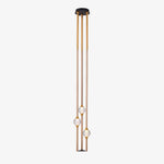 Droplet Pendant Light with Wood and Brass Accents