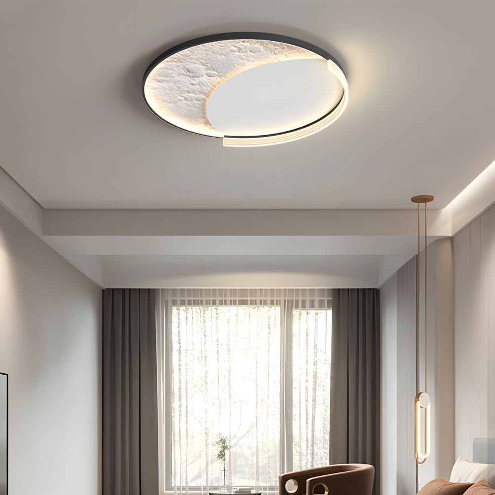 Geometric Simple Lunar Texture 3 Step Dimming Led Modern Ceiling Lamp
