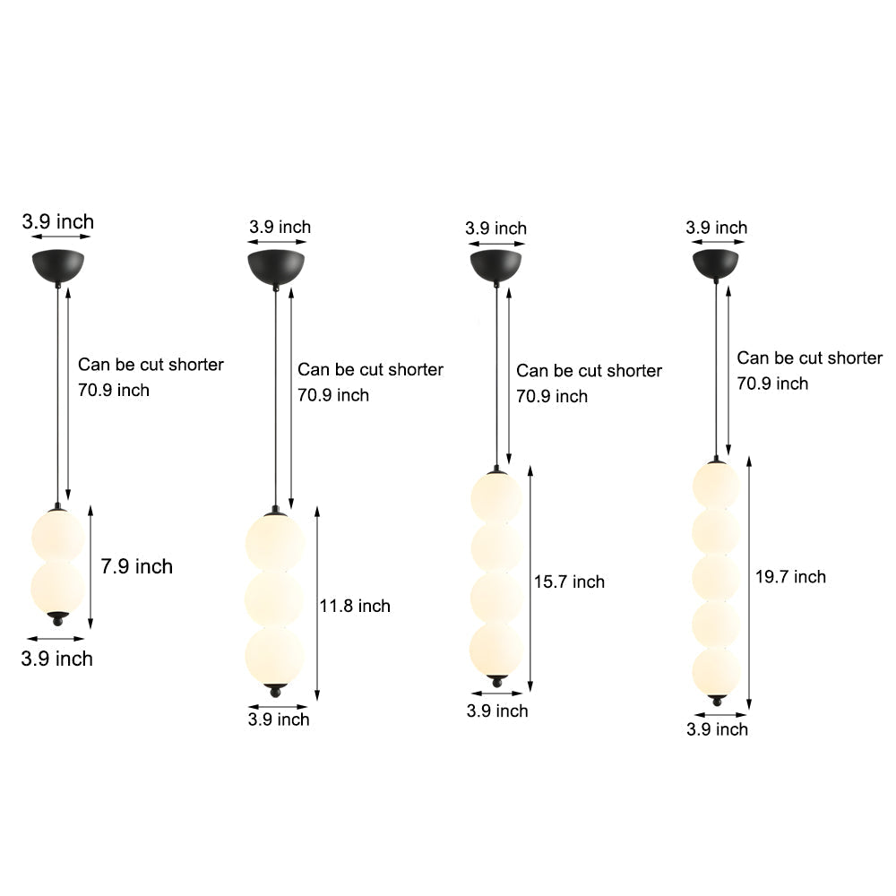 Modern Round String Vertical Balls Pendant Lamp Dimmable Led Chandelier