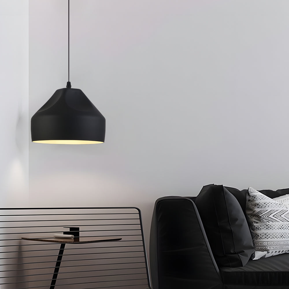 Pleat Box Led Pendant Light 1 Light Black White Aluminum Hanging Lamp