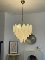 Murano Glass Teardrop Chandelier in Polished Metal for Modern Interiors